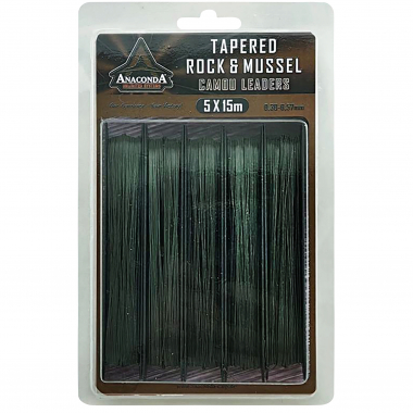 Anaconda Tapered Rock & Mussel Leaders (Camou Green)