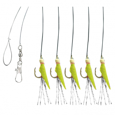 Aquantic Real Skin Vorfach Rig 5 (Chartreuse)