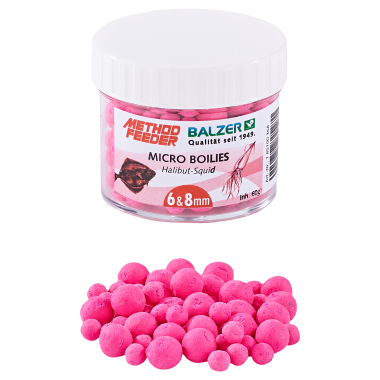Balzer Method Feeder Boilies (pink, heilbutt-tintenfisch)