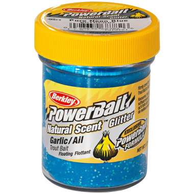 Berkley PowerBait® Natural Glitter Trout Bait (Garlic Blue Glitter)  