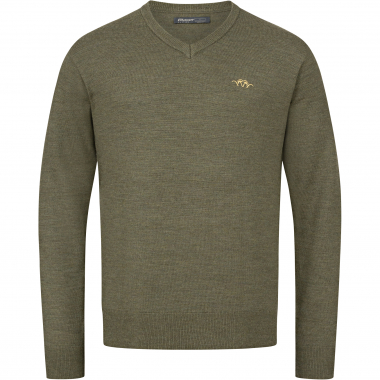 Blaser V-Neck Merino Sweater Herren (Dunkel Oliv)