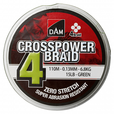 DAM Angelschnur Crosspower 4-Braids (grün, 150 m)