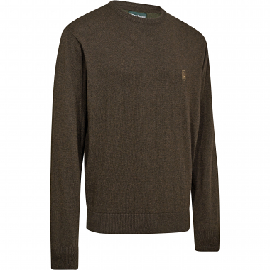 Deerhunter Harrington Strickpullover Herren, mit Rundhalsausschnitt (Brown Melange)