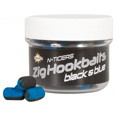 Dynamite N-Ticers Zig Hookbaits (Schwarz/Blau)