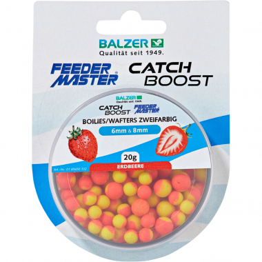 Feedermaster Zweifarbige Boilies (Erdbeere)