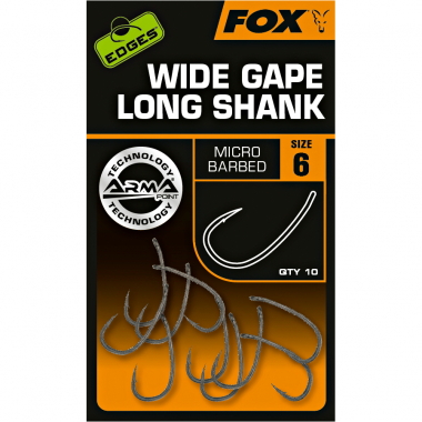 Fox Carp Angelhaken Wide Gape Long Shank