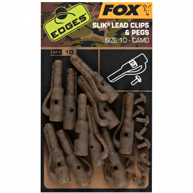 Fox Carp EDGES™ Camo Slik Lead Clip & Pegs (Size 10)