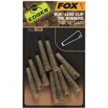 Fox Carp EDGES™ Camo Slik Lead Clip Tail Rubber (Size 10)