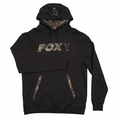 Fox Carp Herren Hoodie LW Print Pullover (black/camo) 