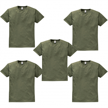 Fruit of the Loom 5er-Set: T-Shirts Herren (Khaki)