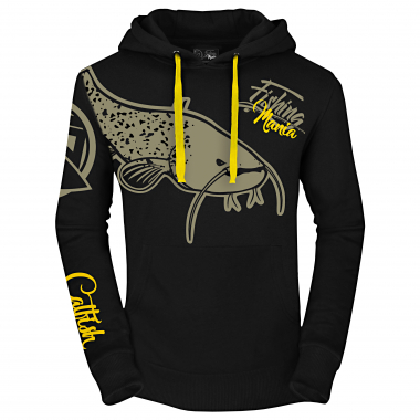 Hotspot Herren Fishing Mania CatFish Hoodie Herren (Black)