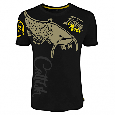 Hotspot Herren Fishing Mania CatFish T-Shirt Herren (Black)