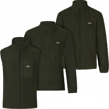 Il Lago 3er Set Fleecejacke, Fleecetroyer, Fleeceweste Herren (Oliv)