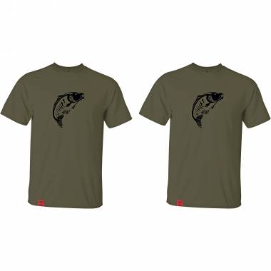 il Lago Prestige Catch & Wear 2er-Set: T-Shirt "Karpfen" Herren (Oliv)