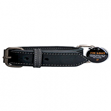 Lederhalsband Schwarz