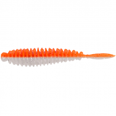 OGP Gummiköder Flexibait Fat Worm Fish Pellet (Orange White)