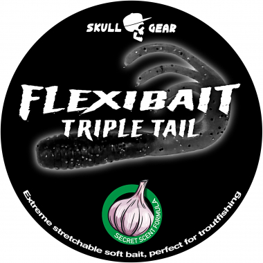 OGP Gummiköder Flexibait Trible Tail Garlic (Black)