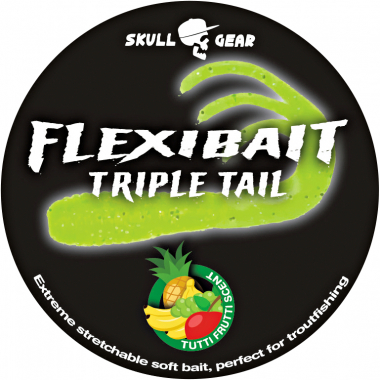 OGP Gummiköder Flexibait Trible Tail Tutti Frutti (Chartreuse)