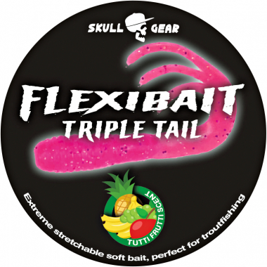 OGP Gummiköder Flexibait Trible Tail Tutti Frutti (Pink)