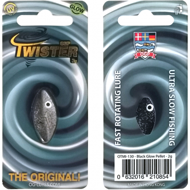 OGP Inline-Köder Twister (Black Glow Pellet)