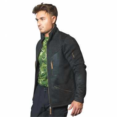 OS Trachten Direne Strickfleece Jacke Herren (Anthrazit)