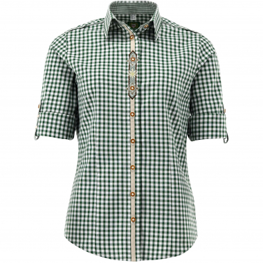 OS Trachten Flosa Bluse 1/1 Arm Damen (Khaki/Schlamm)