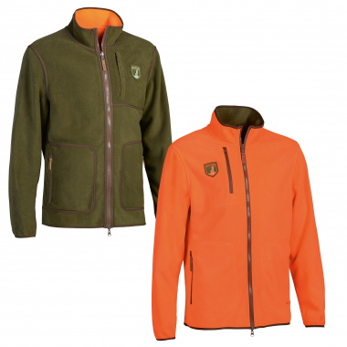 Percussion Finnland Wendefleecejacke Herren (Khaki/Orange)