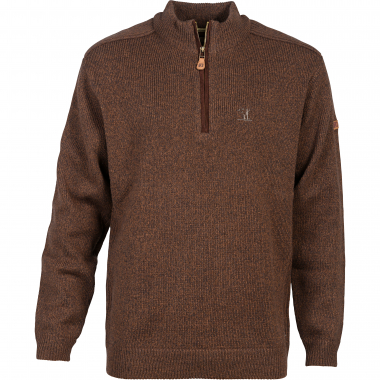 Percussion Islande Bestickter Troyer Herren, m. Percussion-Motiv (Brown)