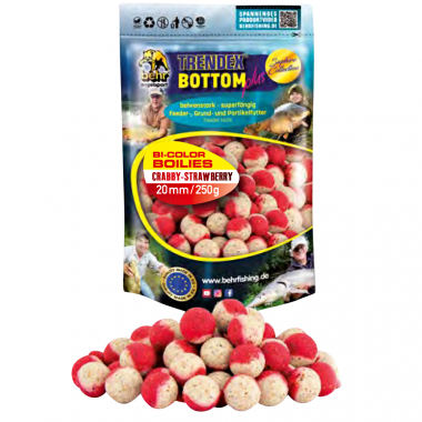 Trendex Bi-Color Boilies Trendex Bottom Plus (Crabby-Strawberry)