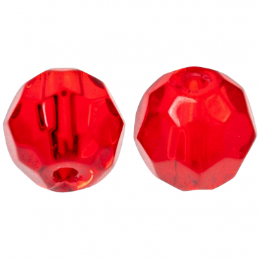 Zeck Faceted Glass Beads (rot)