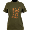 Hart Branded Roe Deer T-Shirt Damen (Dunkeloliv) 