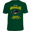 Rahmenlos "Bin am Angeln!" T-Shirt Herren (Grün) 