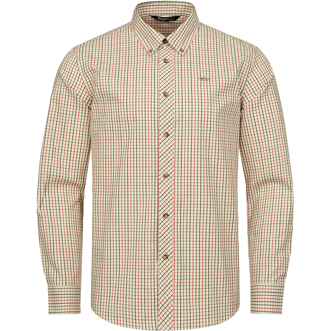 Blaser Hemd Tristan 22 Herren (Beige/Rot Kariert) 