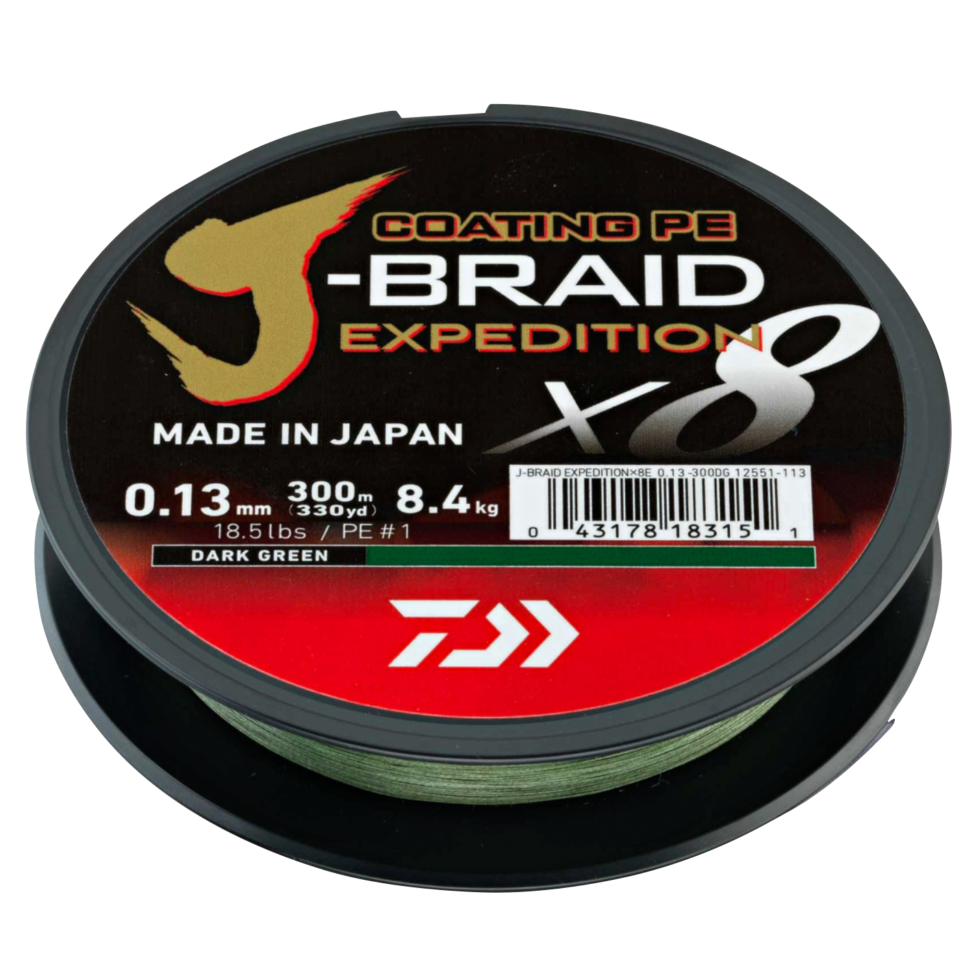 Daiwa J-Braid Expedition, grün - 150 m  