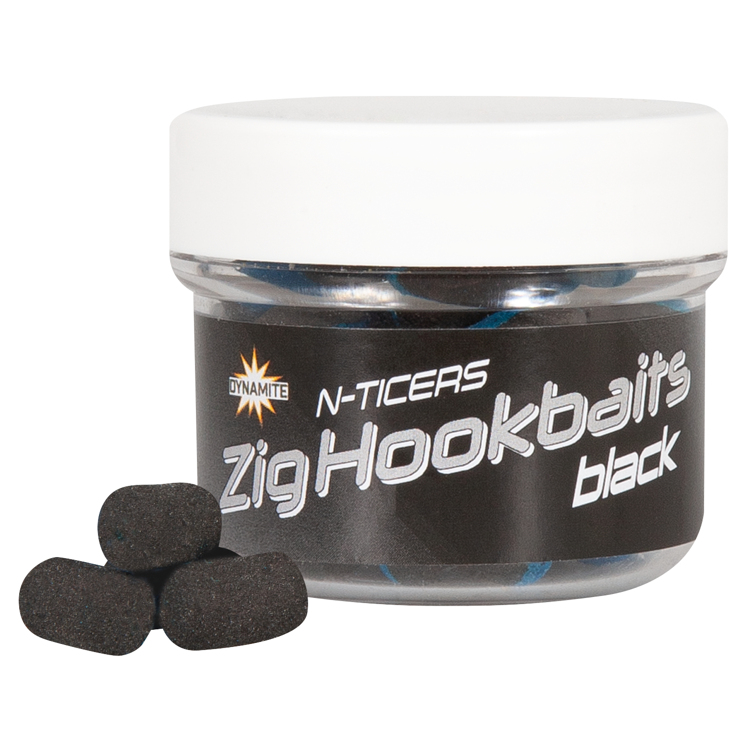 Dynamite N-Ticers Zig Hookbaits (Schwarz) 