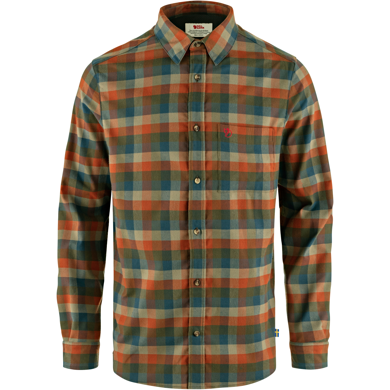 Fjällräven Lappland Stretch Flannel Shirt M Herren (Laurel Green-Autumn Leaf) 