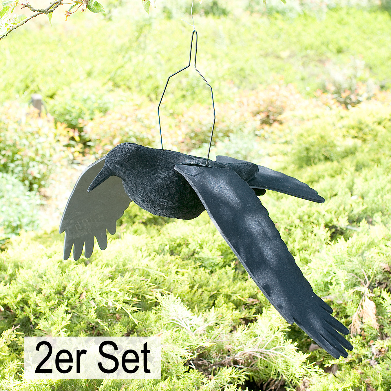 Fliegende Rabenkrähe (beflockt, 2er Set) 