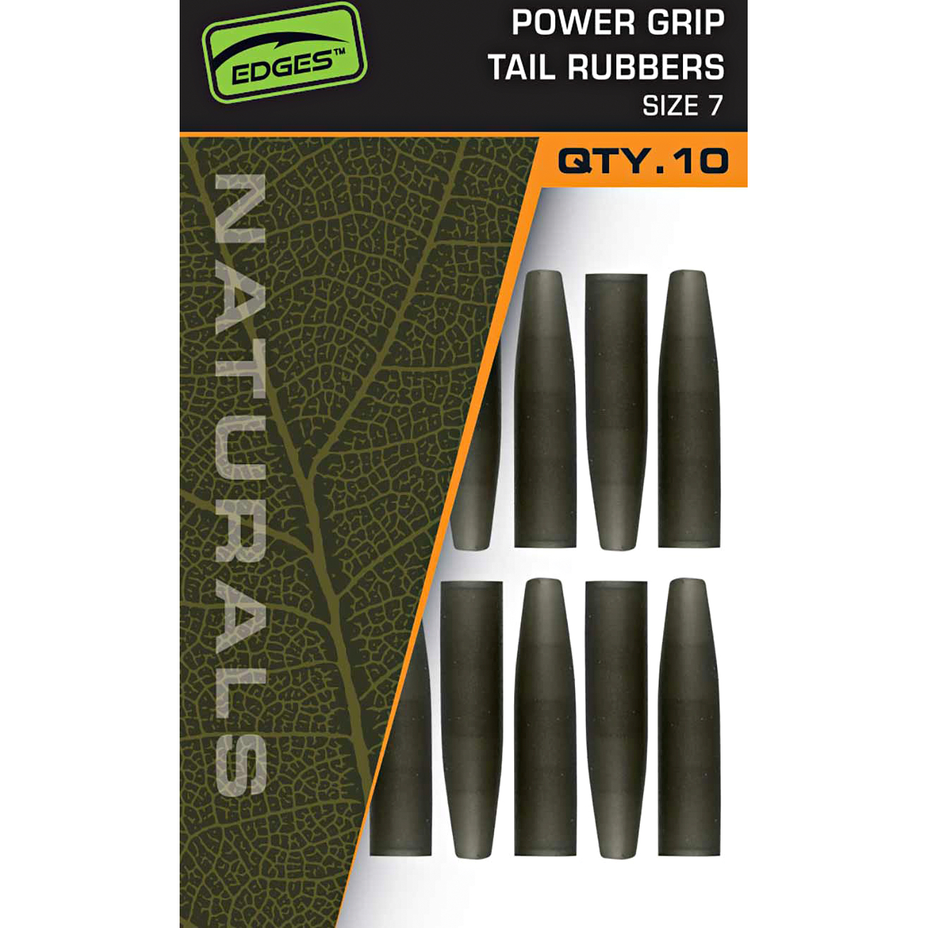 Fox Carp EDGES™ Naturals Power Grip Tail Rubbers - Size 7 