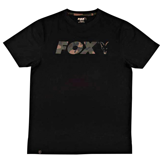 Fox Carp Herren Chest Print T-Shirt (Black/Camo) 