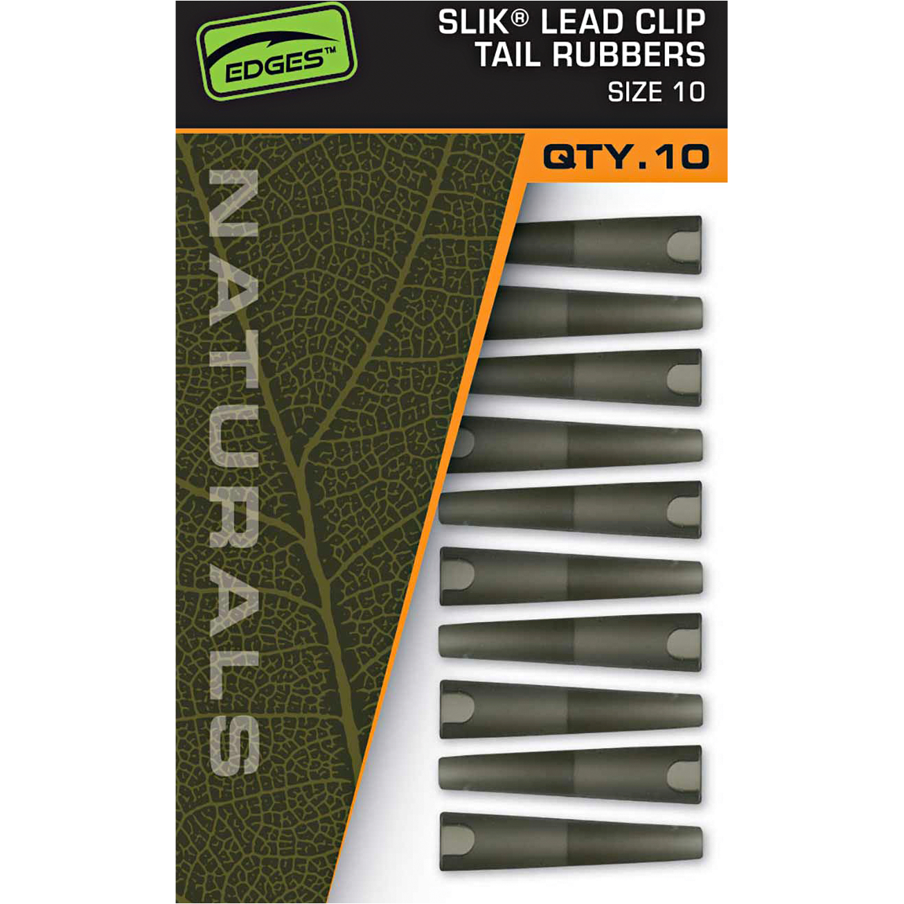 Fox EDGES™ Naturals Slik Lead Clip Tail Rubber - Size 10 