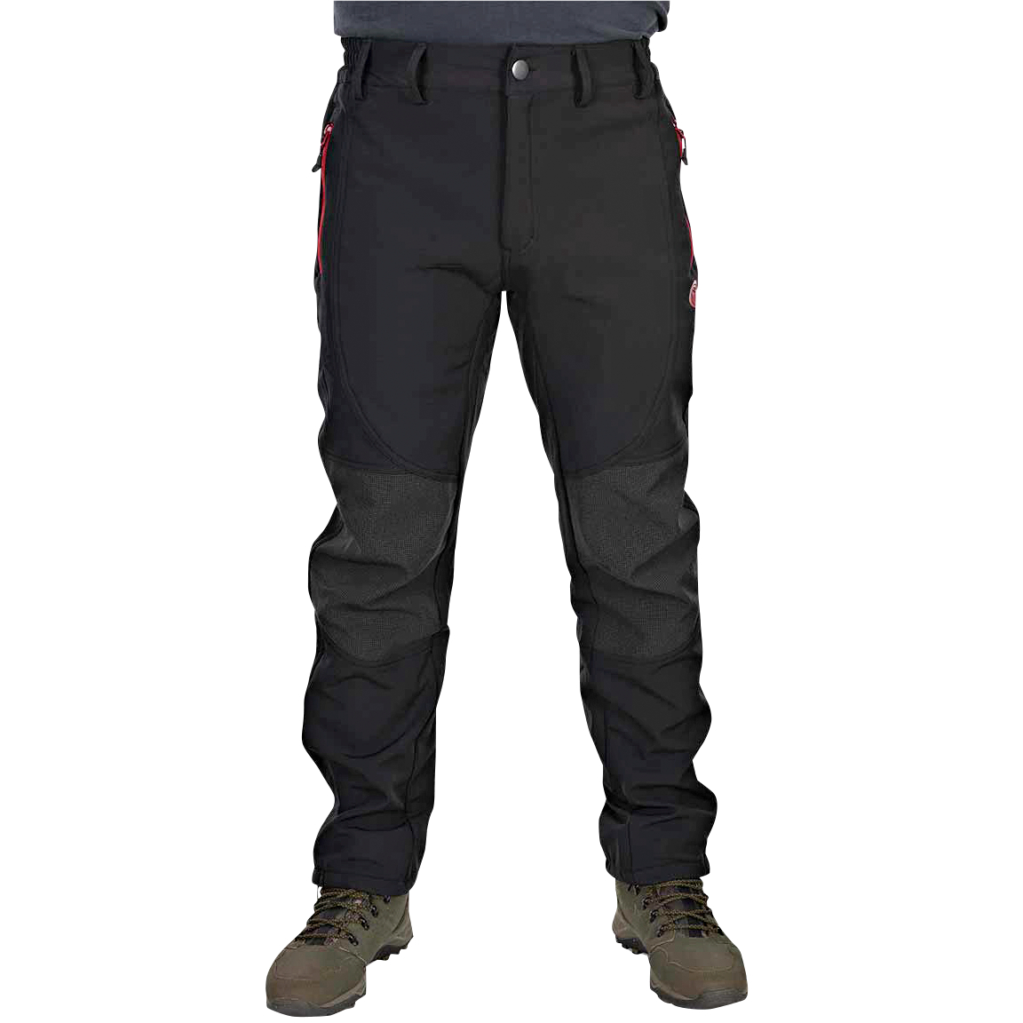 Fox Rage Herren Pro Series Soft Shell Trousers Herren (Grey/Chili Red) 