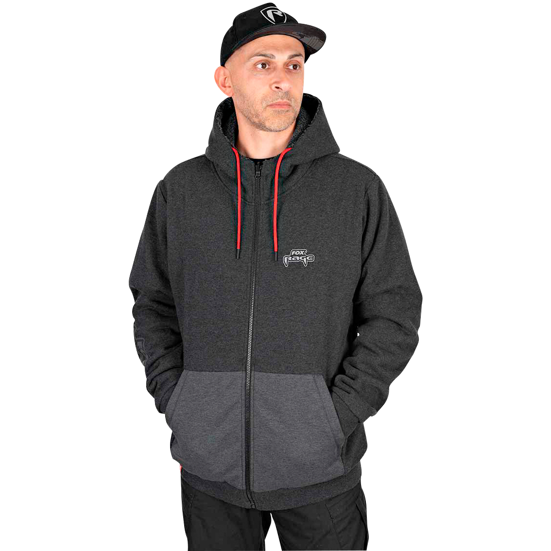 Fox Rage Herren Reversible Sherpa Hoody Herren (Black) 