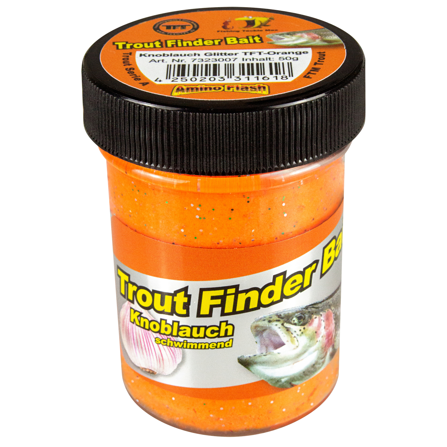 FTM Forellenteig Trout Finder Bait schwimmend (TFT-orange, Knoblauch) 