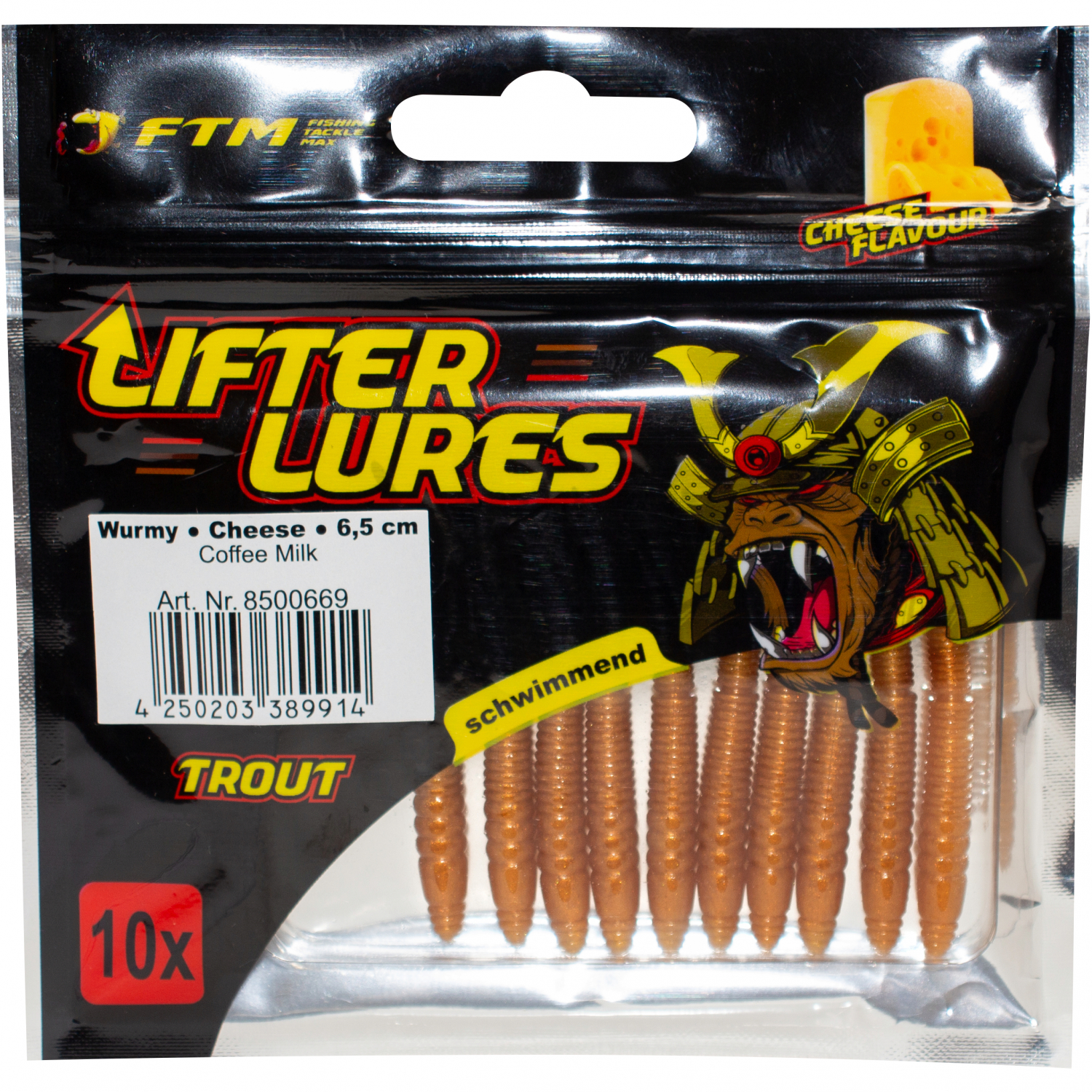 FTM Lifter Lures Wurmy, Coffee Milk 