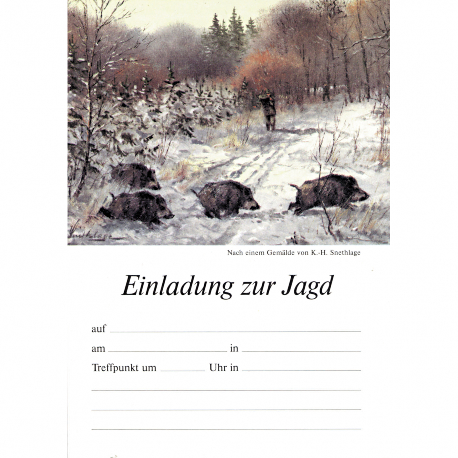 Gustav Jehn Jagdeinladungskarten 