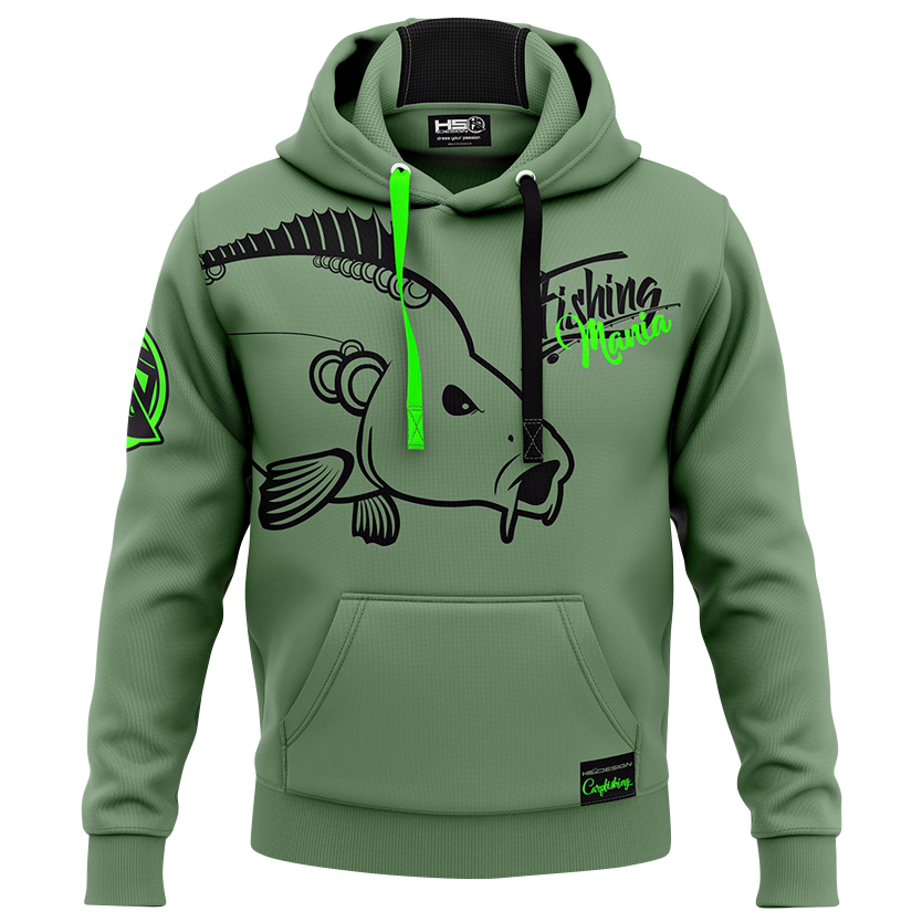 Hotspot Herren Fishing Mania Carpfishing Hoodie (Green) 