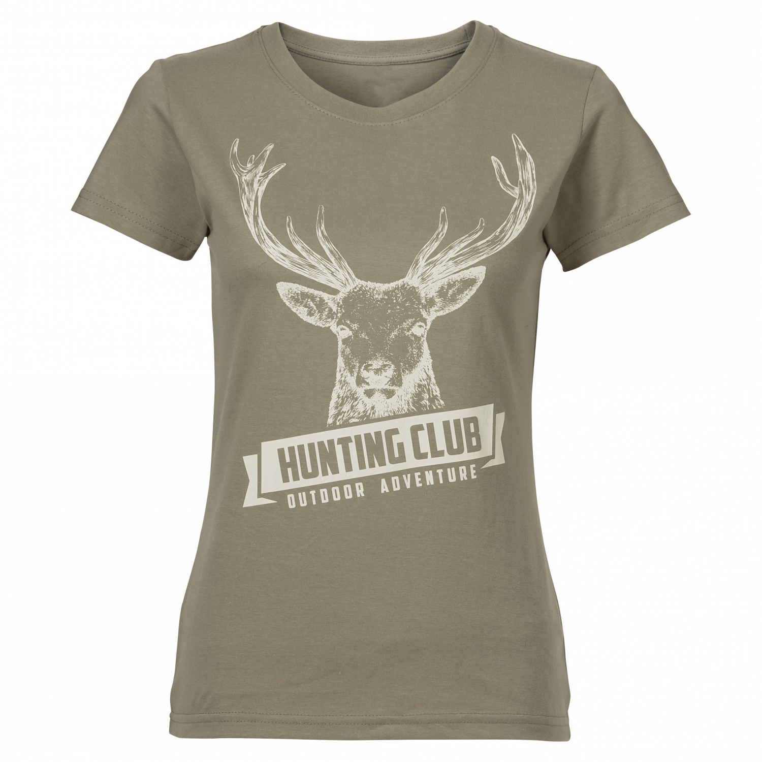 il Lago Basic T-Shirt Hunting Club Damen (Oliv) 