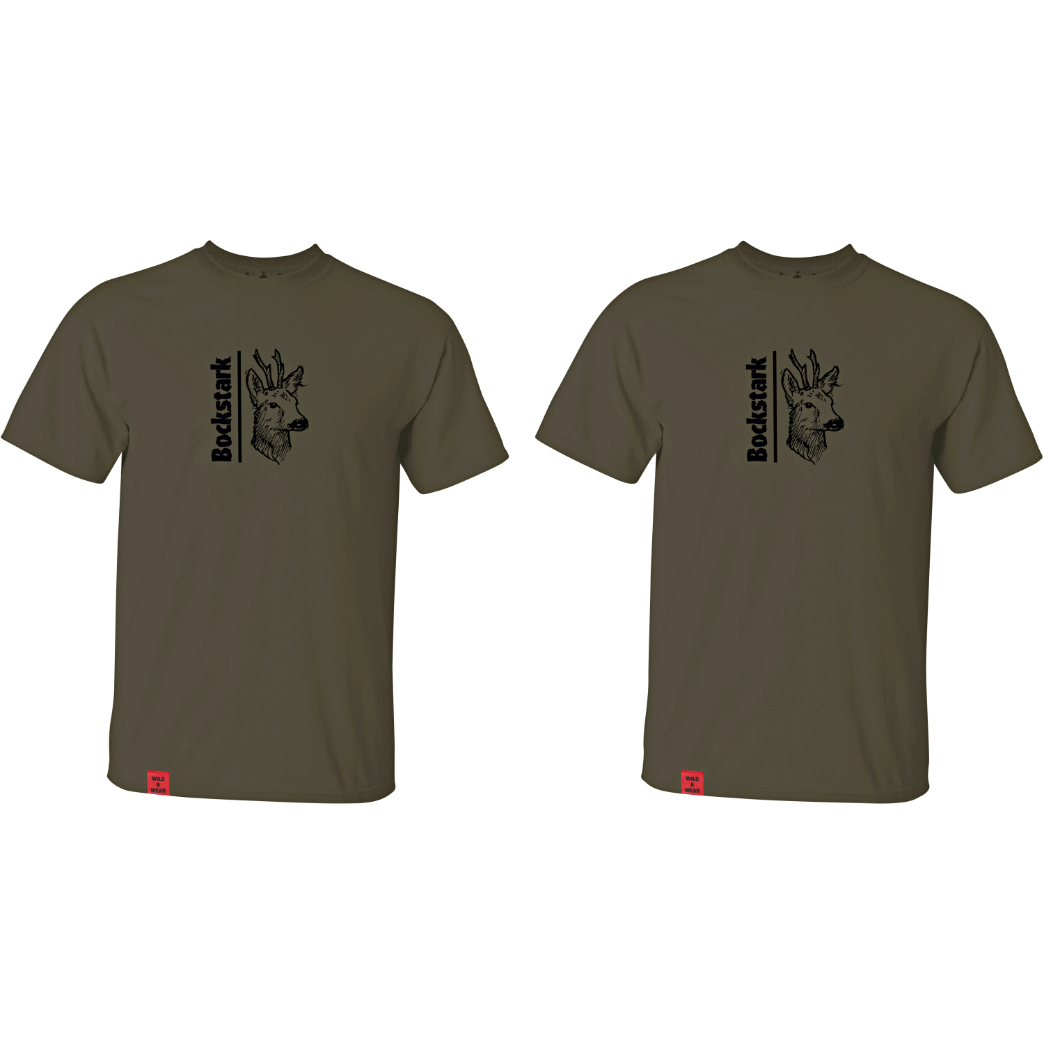 il Lago Prestige 2er-Set: Wild & Wear T-Shirt "Bockstark" Herren (Oliv) 