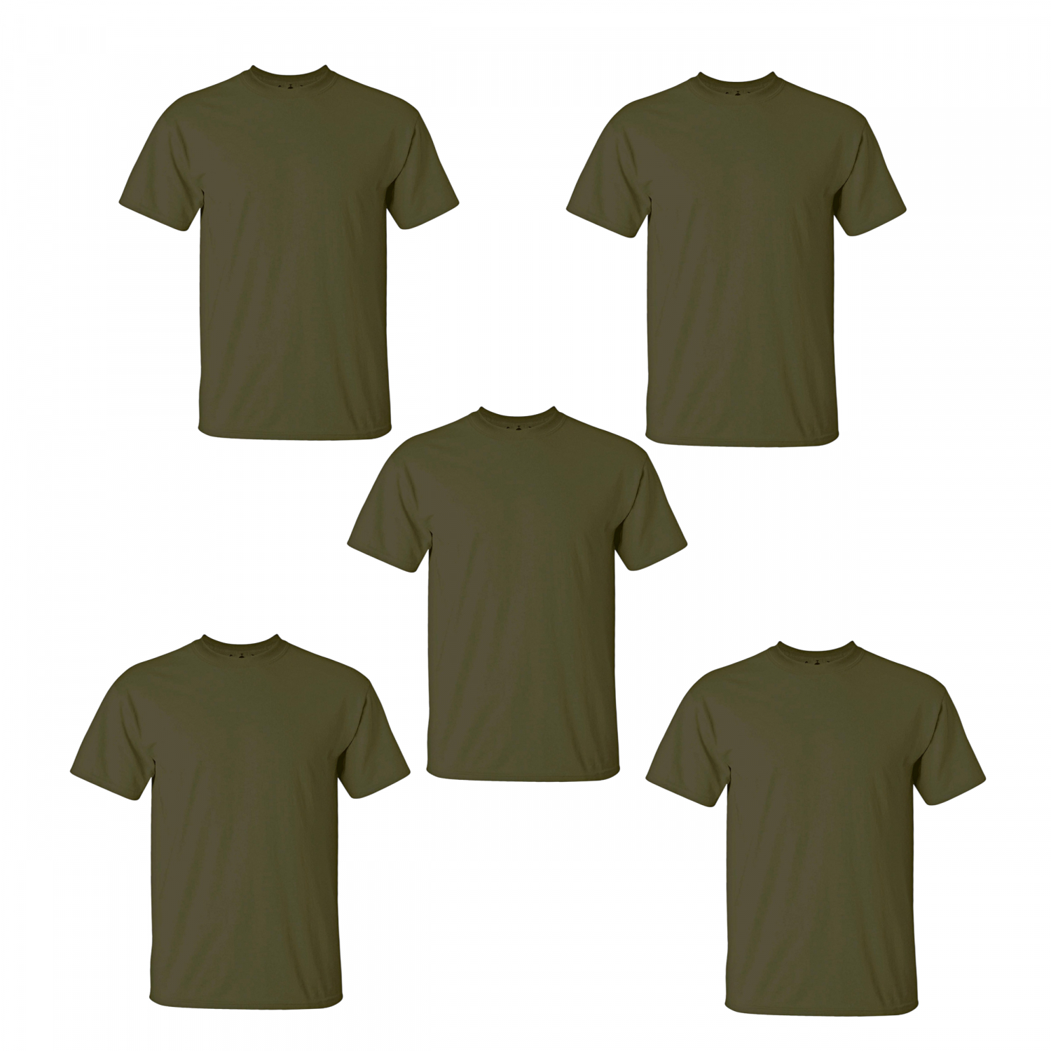 il Lago Prestige 5er-Set: T-Shirts Herren (Oliv) 