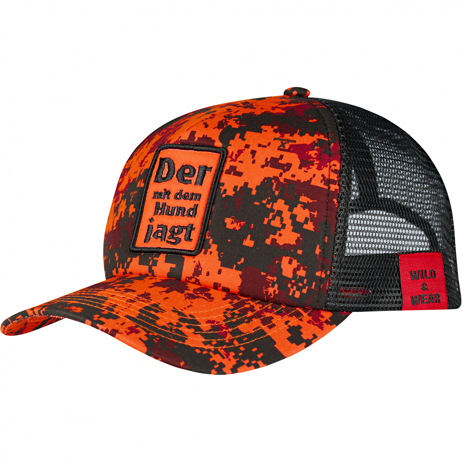 il Lago Prestige Trucker Cap "Der mit dem Hund jagt" Unisex (phantomX Orange) 